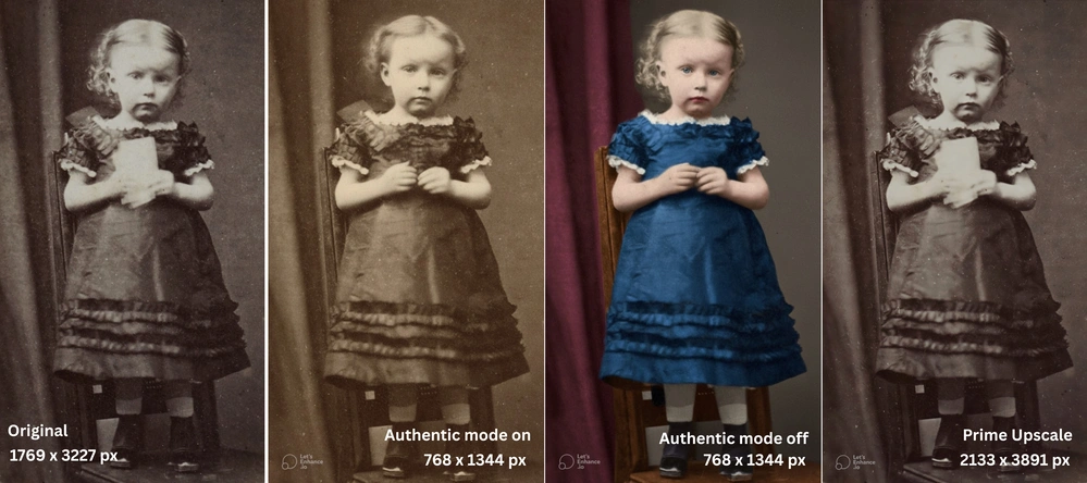 Old photos restored with LetsEnhance