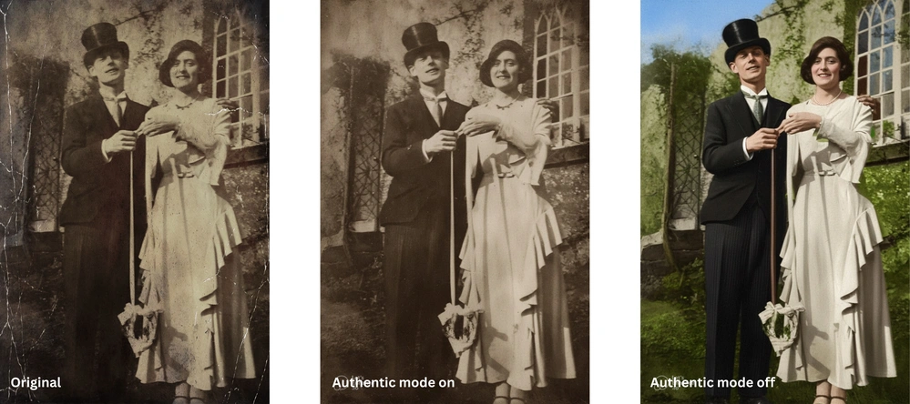 Old photos restored with LetsEnhance