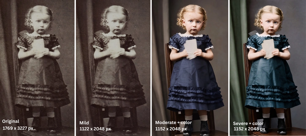 Old photos restored with PicWish with colorization