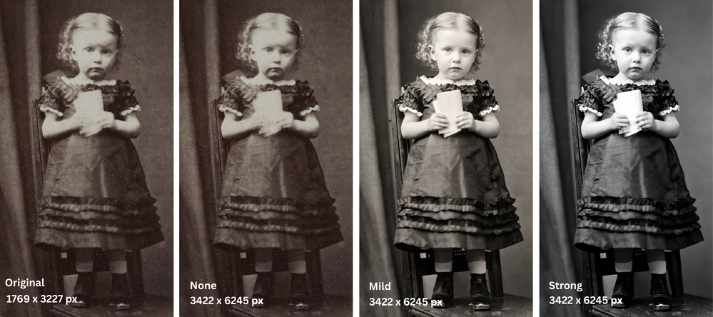 Old photos restored with WowEnhance without colorization