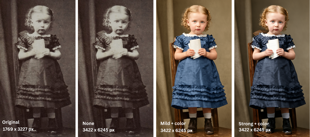 Old photos restored with WowEnhance with colorization